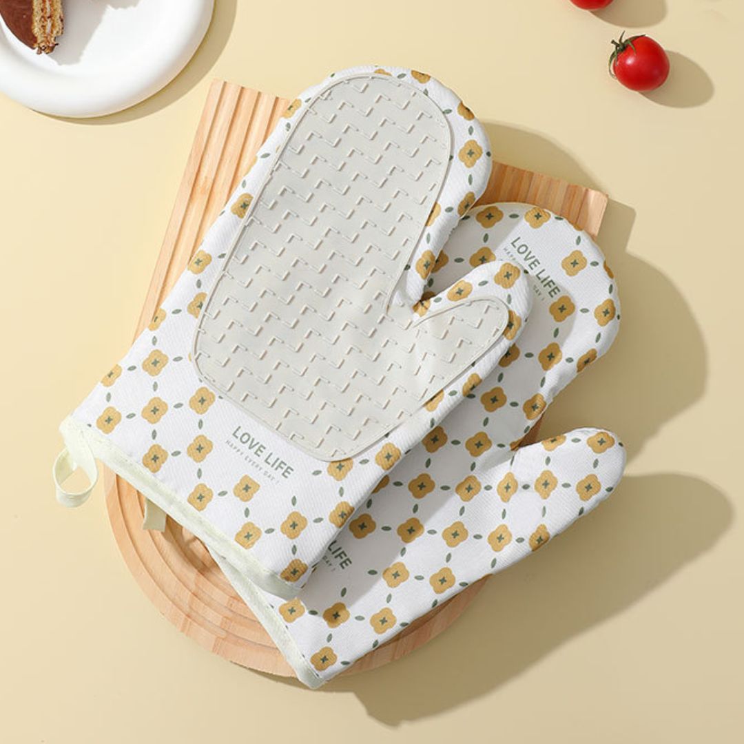 ミトン 耐熱 シリコン 鍋つかみ 左右セット キッチン グローブ 防水 滑り止め 手袋 鍋掴み オーブン 鍋 | ブランド登録なし | 02