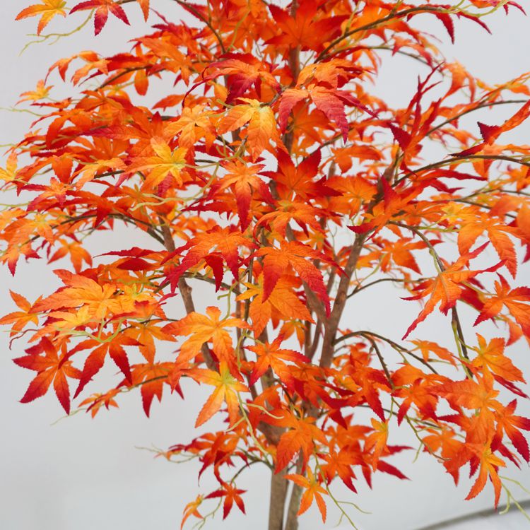 モミジ オレンジレッド 100cm (フェイクグリーン 造花 人工観葉植物 秋