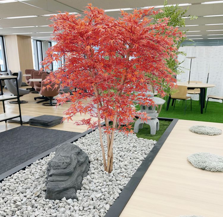 赤 モミジ 5本株立ち 150cm (フェイクグリーン 人工観葉植物 造花
