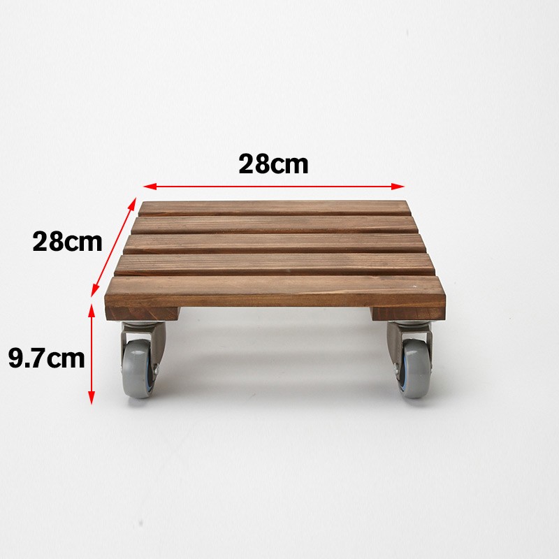 花台 木製 キャスター 付き 正方形 28cm フラワー 鉢置き プランター
