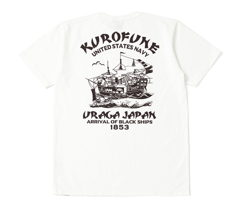 ステュディオ・ダ・ルチザン 黒船 U.S.N  プリント Ｔシャツ ダルチザン 8118 / STUDIO D'ARTISAN KUROFUNE U.S.N. Print T-Shirt｜amekajishop-klax-on｜02