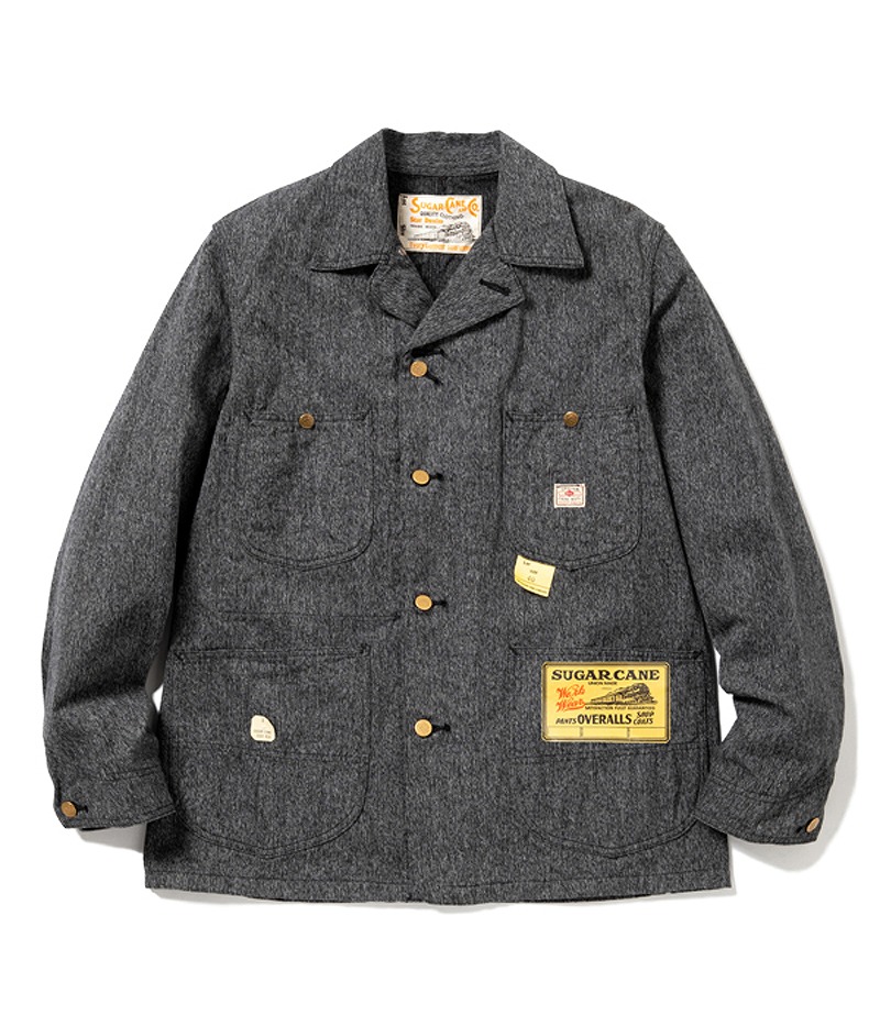 SUGAR CANE SC15659 9oz. ブラックコバート ワークコート SUGAR CANE シュガーケーン 9oz ブラック コバート ワーク コート