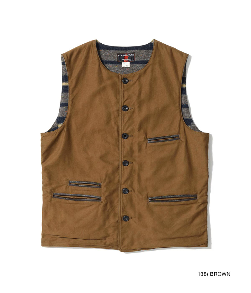 シュガーケーン FICTION ROMANCE　9.5oz モールスキン ベスト SC15832 / SUGAR CANE FICTION ROMANCE 9.5oz. MOLESKIN VESTの画像