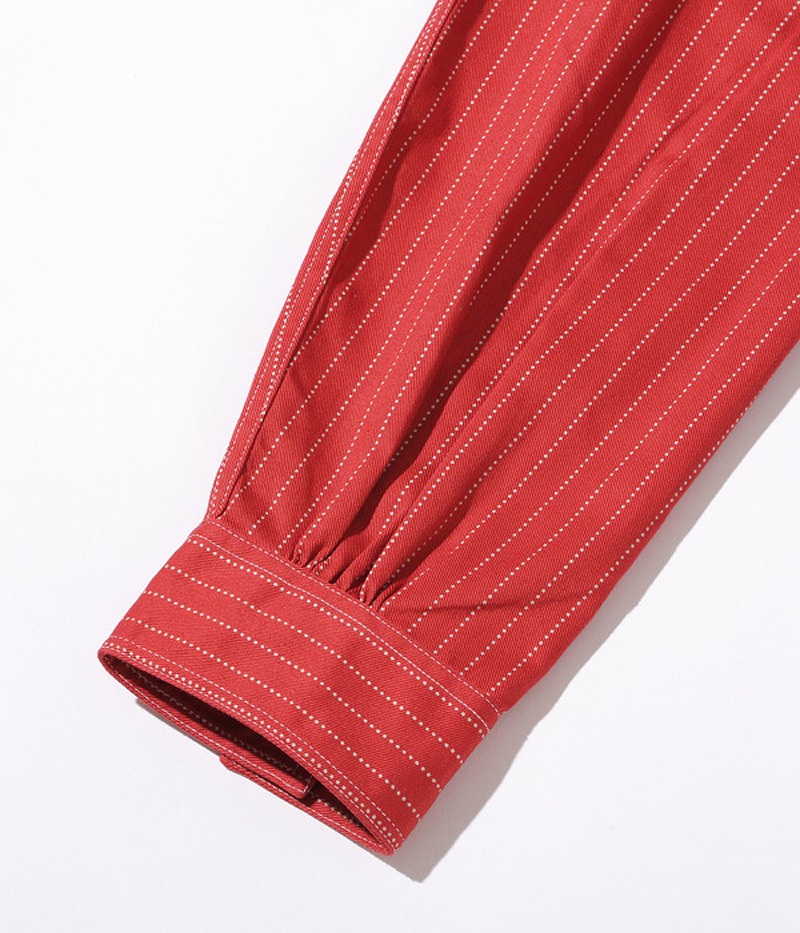 【SUGAR CANE】レッドウォバッシュストライプ長袖ワークシャツ SUGAR CANE シュガーケーン 8.5oz レッド ウォバッシュ 長袖