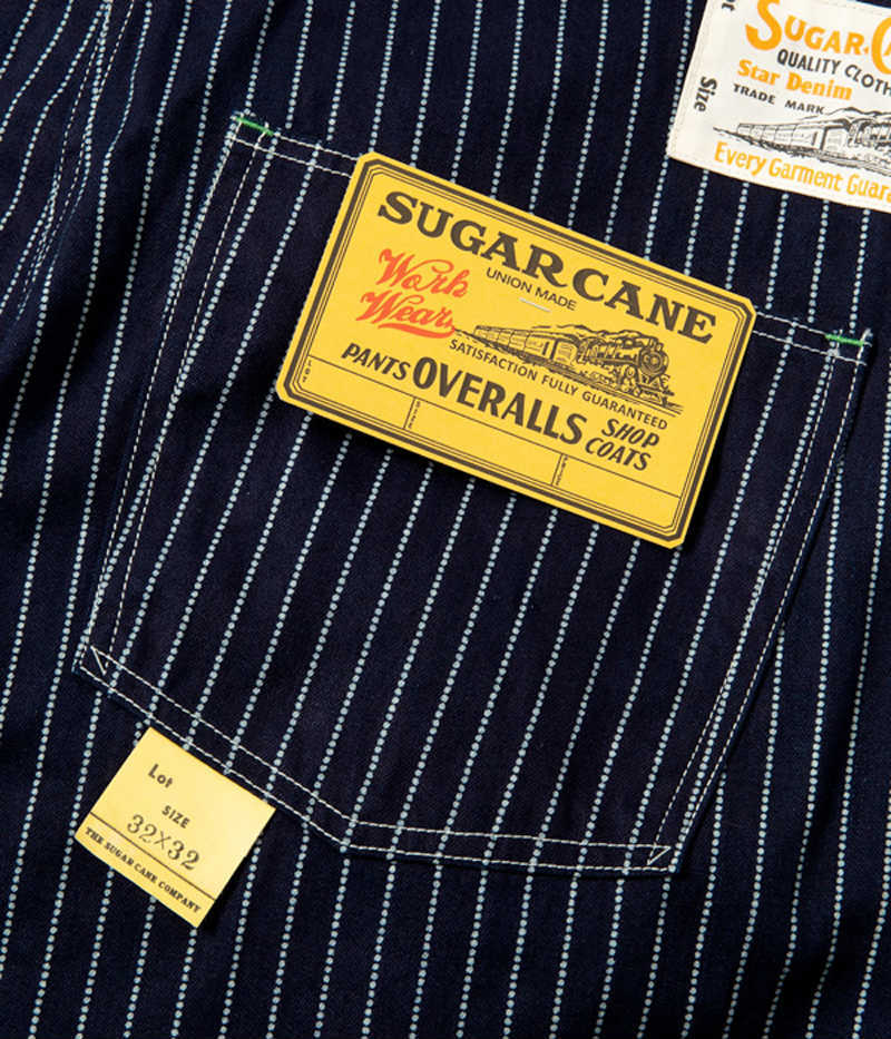 SUGAR CANE シュガーケーン ウォバッシュストライプ オーバーオール SUGAR CANE シュガーケーン 9oz ウォバッシュ ストライプ