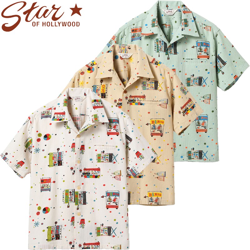 SUN SURF スターオブハリウッド 半袖 ドビー コットン オープン シャツ