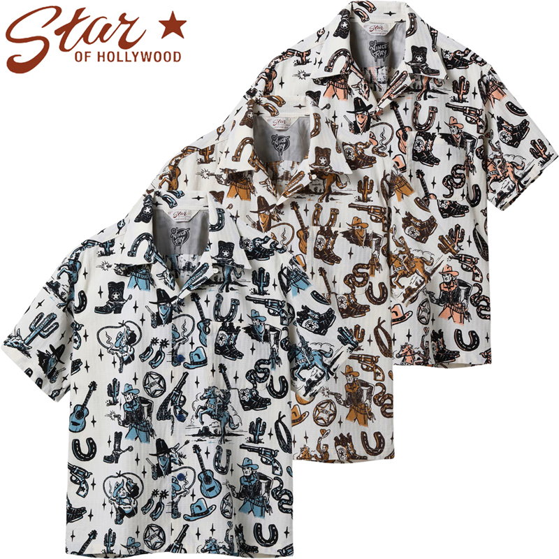 SUN SURF スターオブハリウッド 半袖 ドビー コットン オープン シャツ