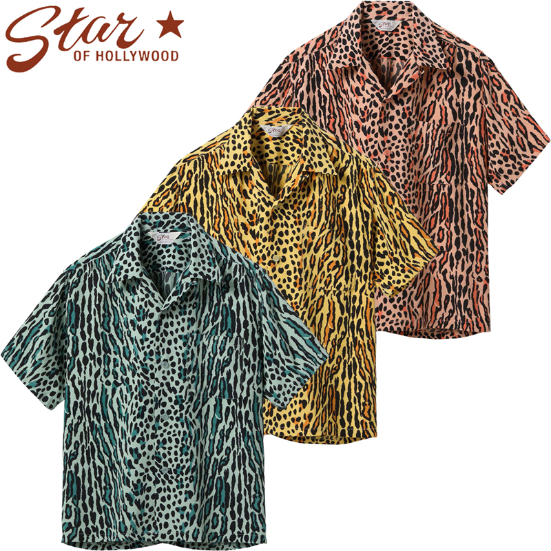 SUN SURF スターオブハリウッド 半袖 高密度 レーヨン オープン シャツ