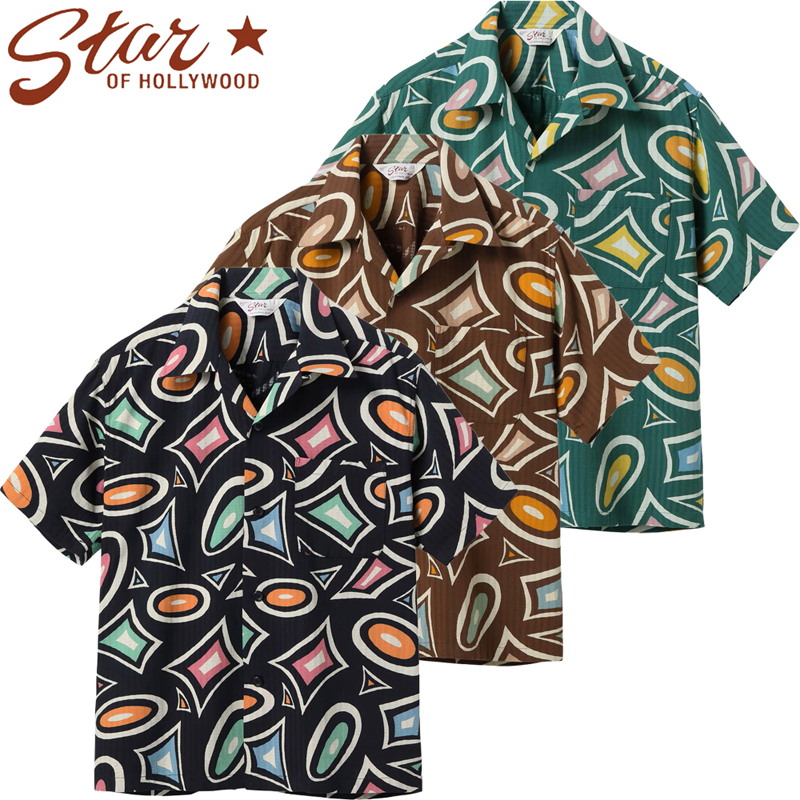 SUN SURF スターオブハリウッド 半袖 ドビー コットン オープン シャツ