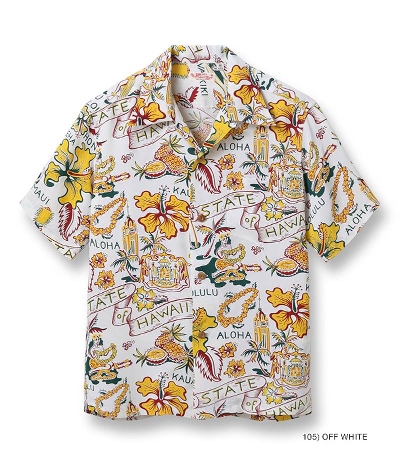 アロハシャツ　CUSH MAN 美品　SUN SURF SUN SURF サンサーフ レギュラー アロハ シャツ “STATE OF
