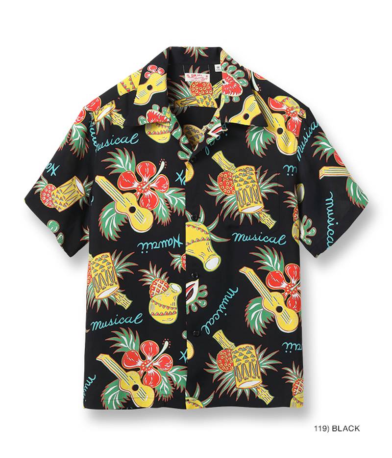 サンサーフ レギュラー ハワイアン シャツ アロハ シャツ “HAWAII MUSICAL” SS39018 / SUNSURF RAYON HAWAIIAN SHIRT “HAWAII MUSICAL”｜amekajishop-klax-on｜03