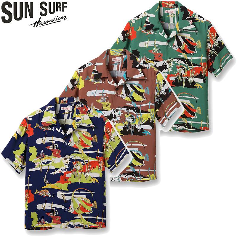 SUN SURF レーヨン ハワイアンシャツ 「MOORISH IDOL」 L SUN SURF サンサーフ レギュラー ハワイアン シャツ アロハ