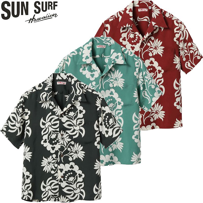 SUN SURF サンサーフ コットン×リネン オープン シャツ アロハ