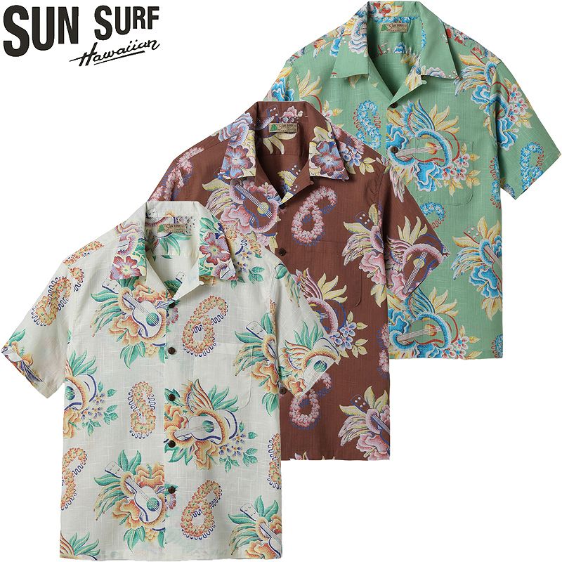 SUN SURF サンサーフ コットン×リネン オープン シャツ アロハ