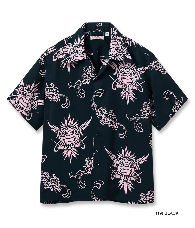 SUN SURF アロハシャツ 黒 レーヨン SUN SURF サンサーフ レギュラー レーヨン ハワイアン シャツ アロハ