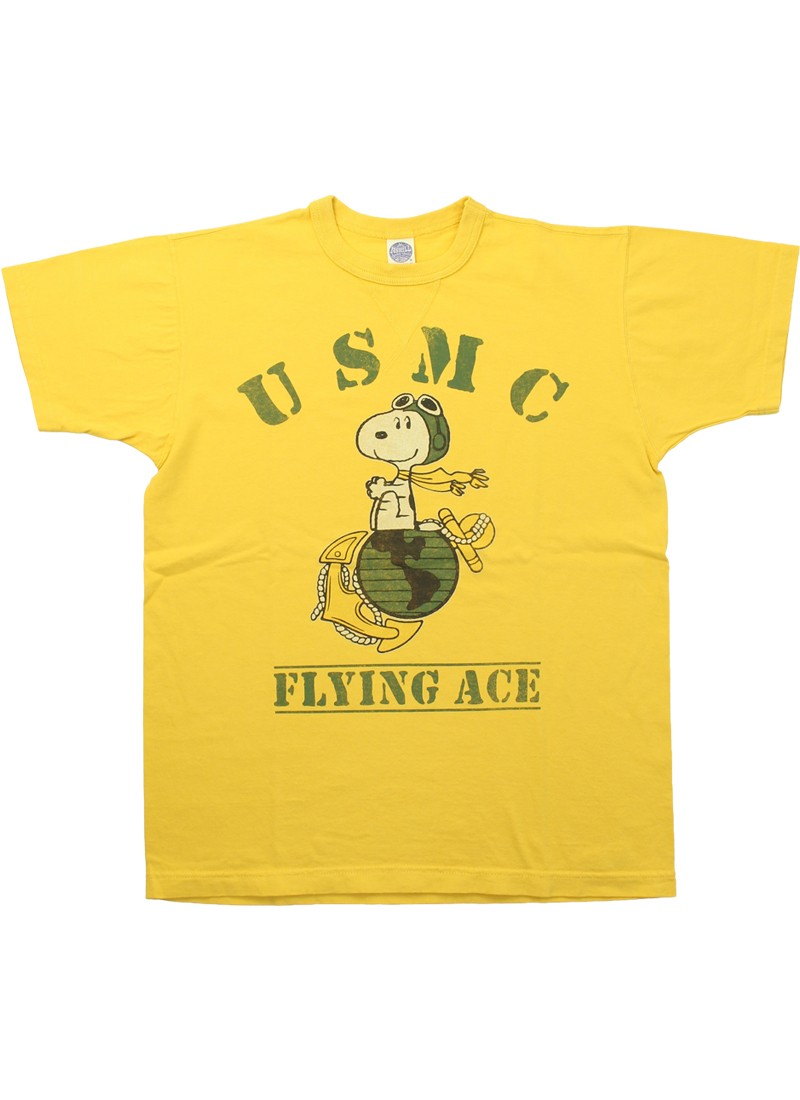 【中古】ヴィンテージ VINTAGE SNOOPY スヌーピー 推定70s〜 Tシャツ ミリタリー USMC シングル 霜降り 半袖 約M TOYS McCOY（トイズマッコイ） スヌーピー 半袖 Tシャツ 