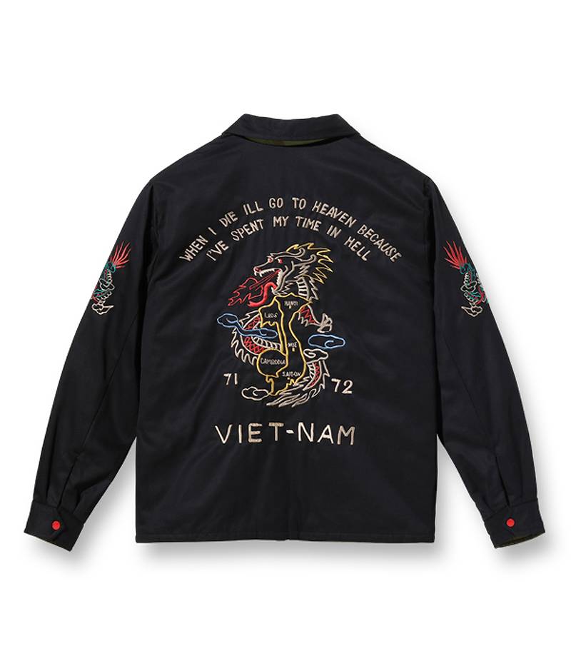 テーラー東洋 ベトジャン リバーシブル ベトナム ジャケット「“DRAGON” × “VIETNAM MAP”」 ブラック TT15181-119  TAILOR TOYO