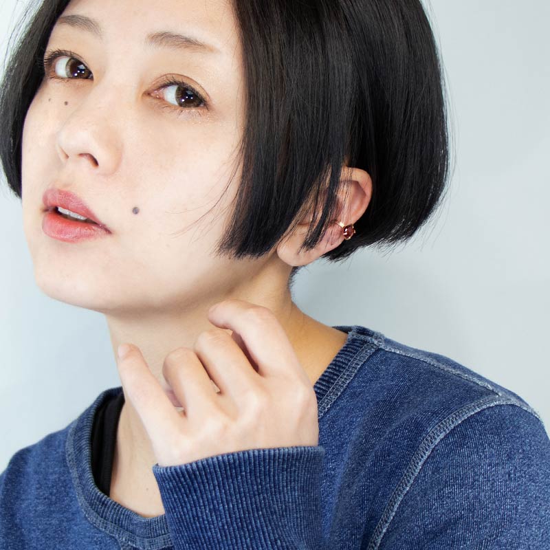 天然石 イヤーカフ 片耳 14KGF ゴールドフィルド 原石 amb-gf-es01 Amer Bijouxの画像