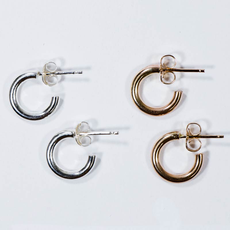 ボリューム フープ シンプル ピアス ゴールドフィルド 12KGF シルバー 男女兼用 amb-gf-p15 Amer Bijoux |  | 01