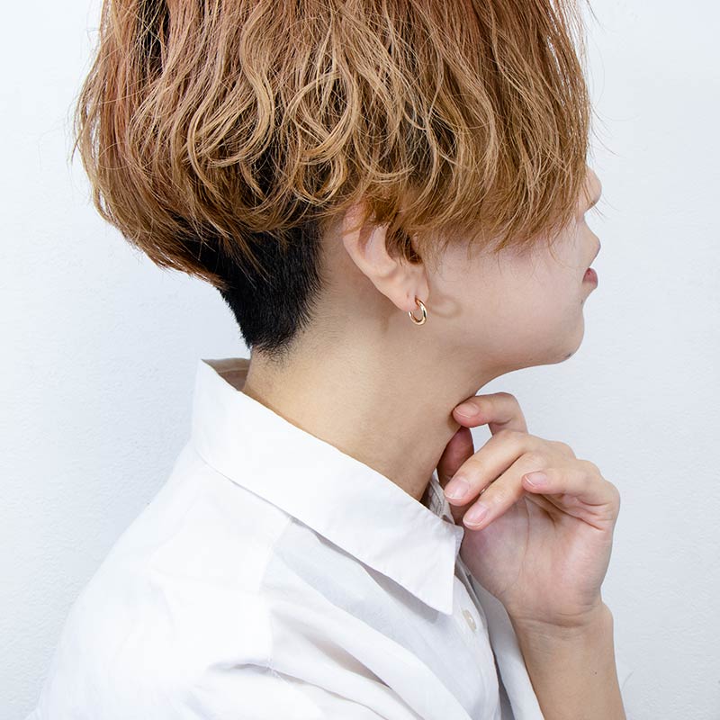 ボリューム フープ シンプル ピアス ゴールドフィルド 12KGF シルバー 男女兼用 amb-gf-p15 Amer Bijoux |  | 04