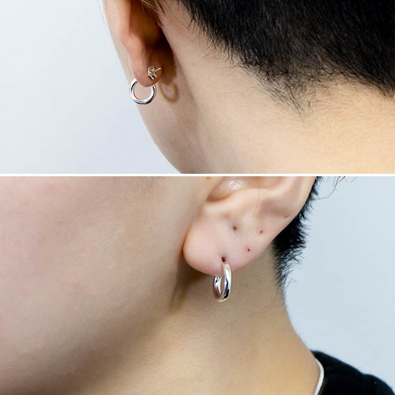 ボリューム フープ シンプル ピアス ゴールドフィルド 12KGF シルバー 男女兼用 amb-gf-p15 Amer Bijoux |  | 08
