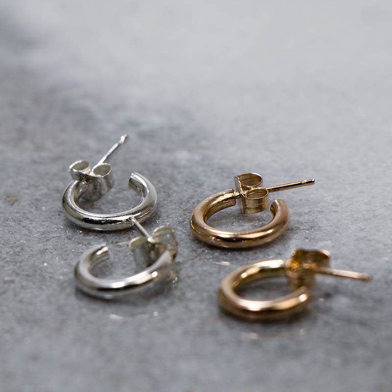 ボリューム フープ シンプル ピアス ゴールドフィルド 12KGF シルバー 男女兼用 amb-gf-p15 Amer Bijoux |  | 09