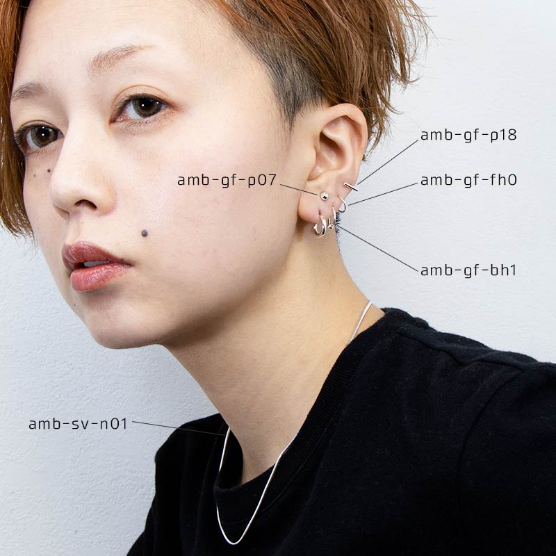 ボリューム フープ シンプル ピアス ゴールドフィルド 12KGF シルバー 男女兼用 amb-gf-p15 Amer Bijoux |  | 10
