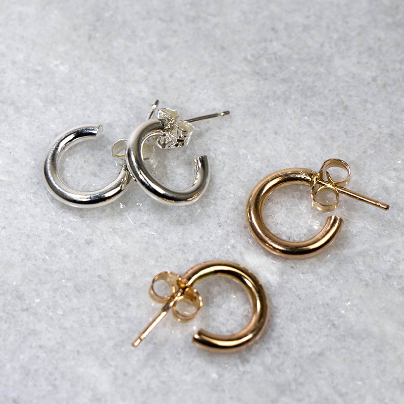 ボリューム フープ シンプル ピアス ゴールドフィルド 12KGF シルバー 男女兼用 amb-gf-p15 Amer Bijoux |  | 12