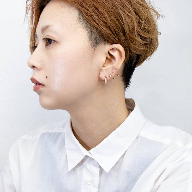 ボリューム フープ シンプル ピアス ゴールドフィルド 12KGF シルバー 男女兼用 amb-gf-p15 Amer Bijoux |  | 15