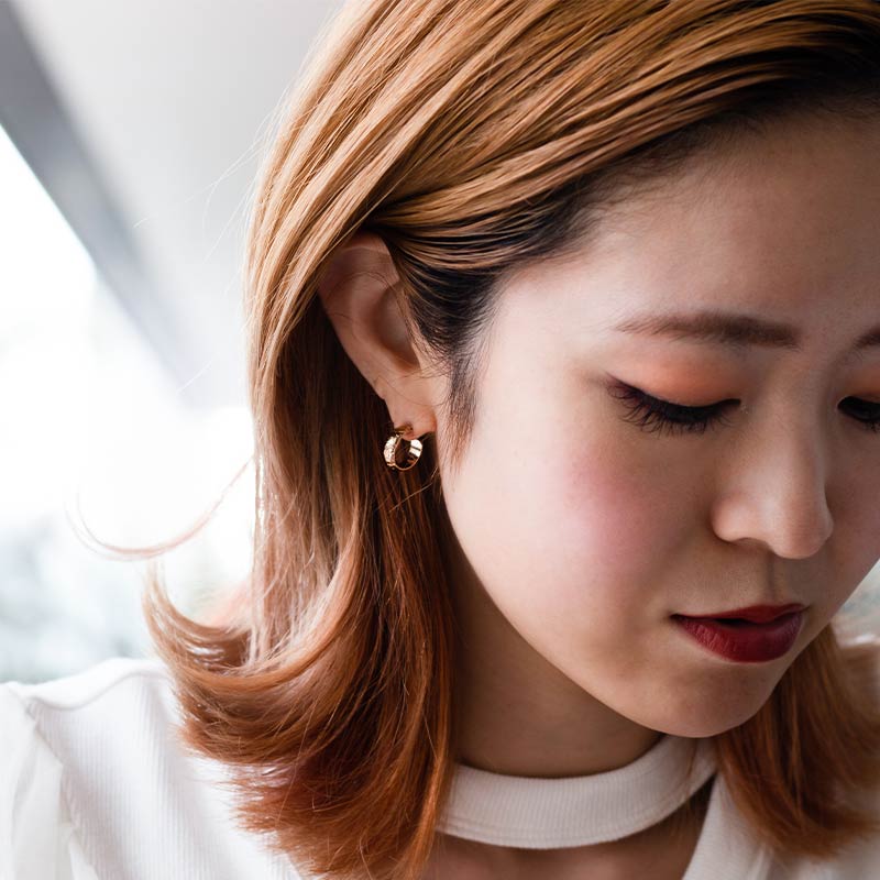 ボリューム フープ ピアス ゴールドフィルド 12KGF シルバー 男女兼用 amb-gf-p32 Amer Bijoux |  | 03