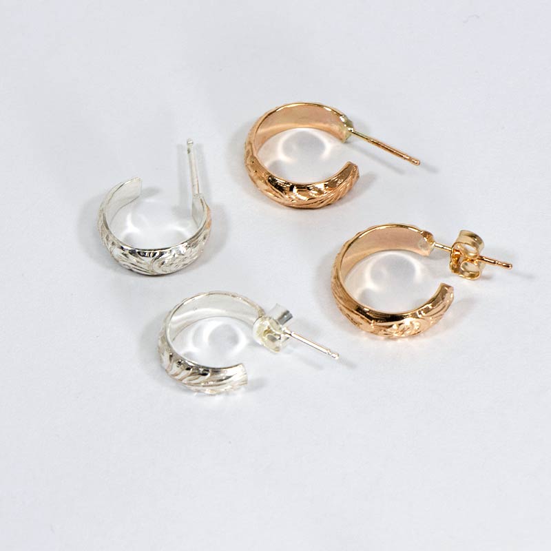 ボリューム フープ ピアス ゴールドフィルド 12KGF シルバー 男女兼用 amb-gf-p32 Amer Bijoux |  | 04