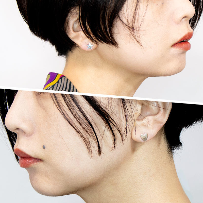 シンプル プレート ピアス 12KGF 男女兼用 ゴールドフィルド シルバー amb-gf-plate01 Amer Bijoux |  | 04