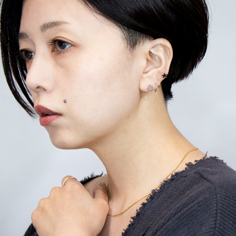 シンプル プレート ピアス 12KGF 男女兼用 ゴールドフィルド シルバー amb-gf-plate01 Amer Bijoux |  | 08