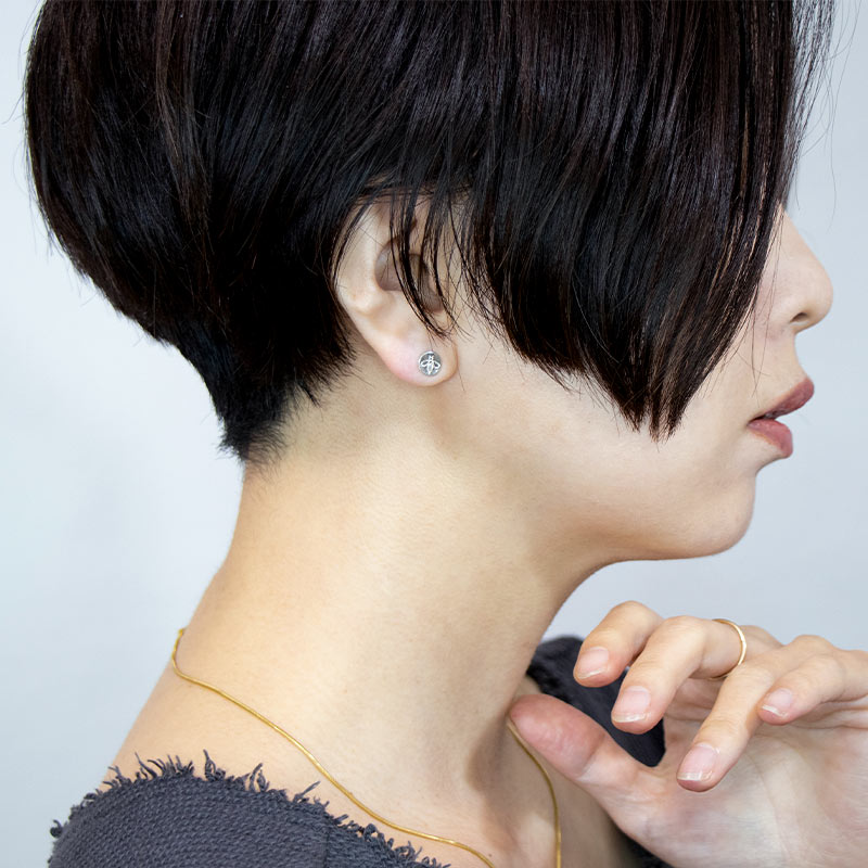 シンプル プレート ピアス 12KGF 男女兼用 ゴールドフィルド シルバー amb-gf-plate01 Amer Bijoux |  | 09