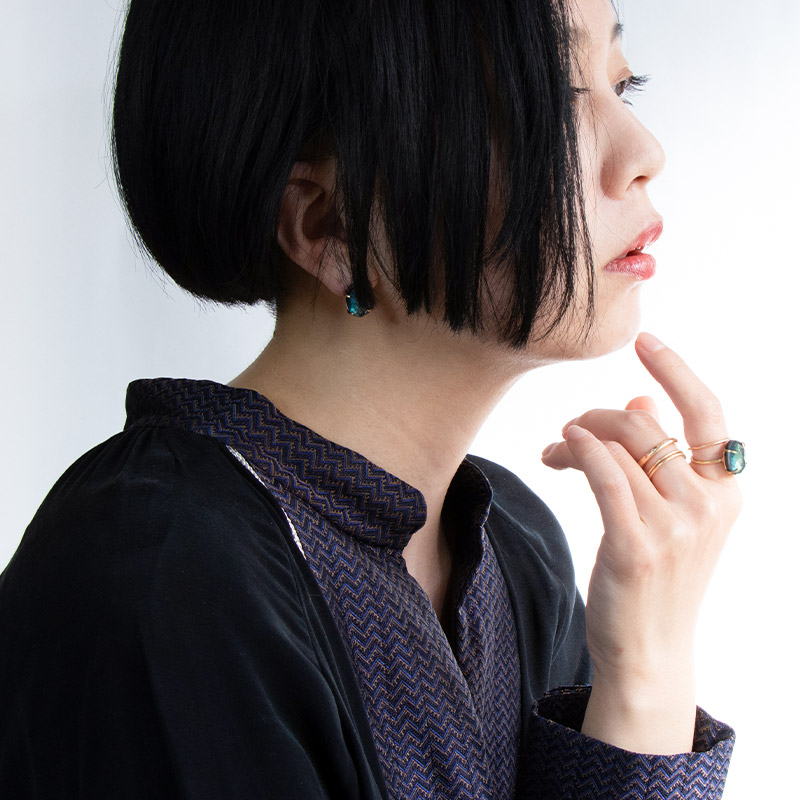オニキス ラブラドライト 天然石 水晶 ピアス 14KGF ゴールドフィルド トリプレット amb-gf-ps100 Amer Bijoux infigo |  | 02