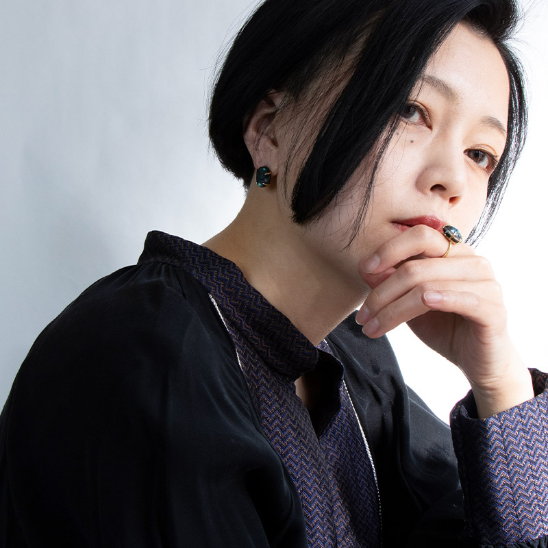 オニキス ラブラドライト 天然石 水晶 ピアス 14KGF ゴールドフィルド トリプレット amb-gf-ps100 Amer Bijoux infigo |  | 03