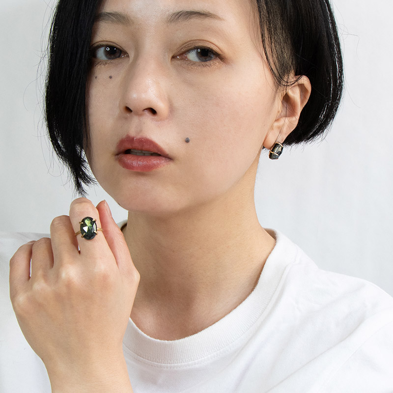 オニキス ラブラドライト 天然石 水晶 ピアス 14KGF ゴールドフィルド トリプレット amb-gf-ps100 Amer Bijoux infigo |  | 07
