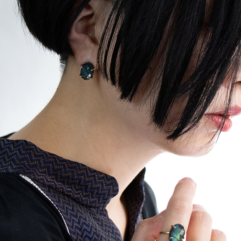 オニキス ラブラドライト 天然石 水晶 ピアス 14KGF ゴールドフィルド トリプレット amb-gf-ps100 Amer Bijoux infigo |  | 08