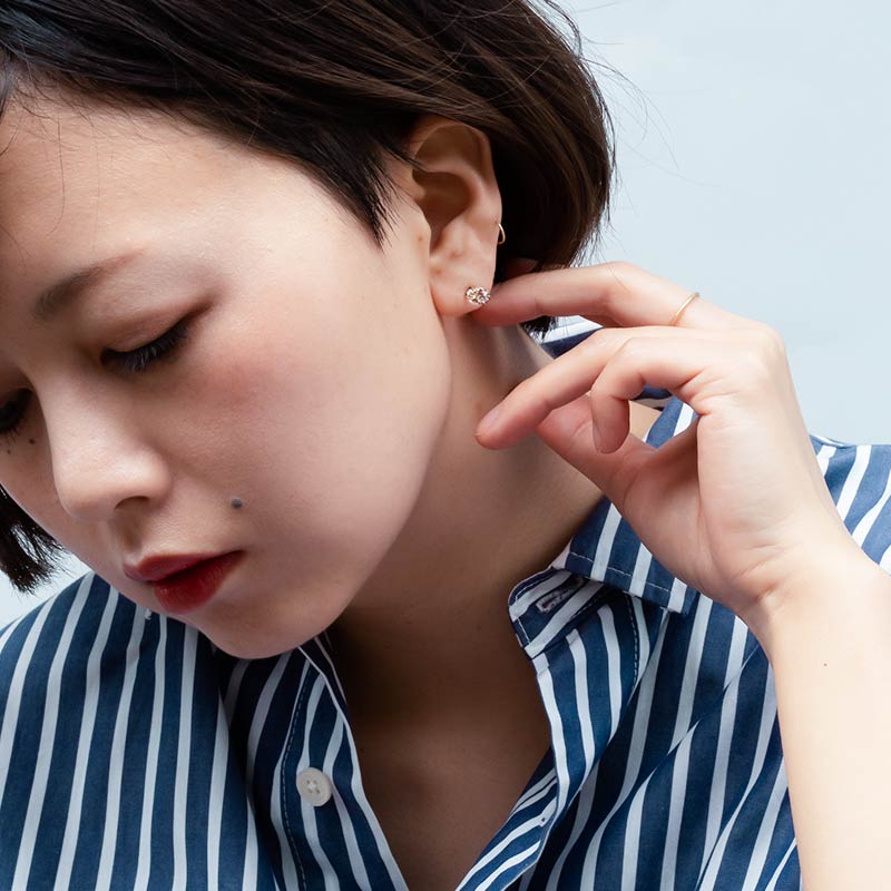 天然石 ハーキマー クォーツ ハーキマーダイヤモンド ラフロック ピアス 原石 セット amb-gf-ps27 Amer Bijoux/Unus |  | 04
