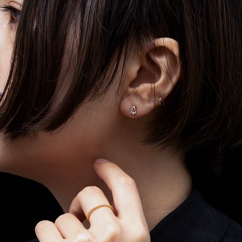 天然石 ハーキマー クォーツ ハーキマーダイヤモンド ラフロック ピアス 原石 セット amb-gf-ps27 Amer Bijoux/Unus |  | 07