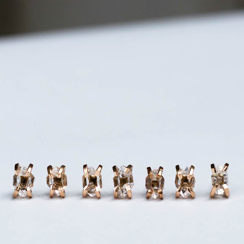 天然石 ハーキマー クォーツ ハーキマーダイヤモンド ラフロック ピアス 原石 セット amb-gf-ps27 Amer Bijoux/Unus |  | 11