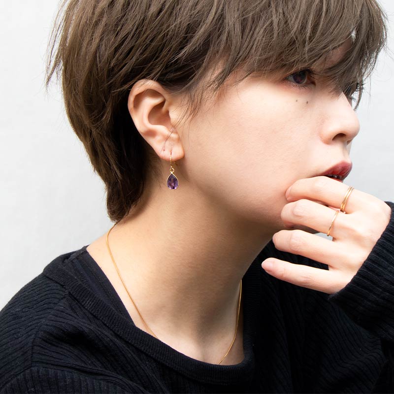 ピアス イヤリング 天然石 ナチュラル 揺れる フック amb-gf-ps53 Amer Bijoux |  | 04