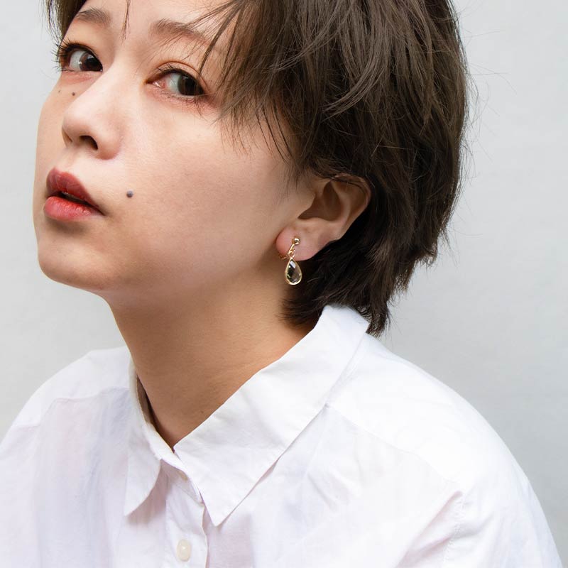 ピアス イヤリング 天然石 ナチュラル 揺れる フック amb-gf-ps53 Amer Bijoux |  | 08