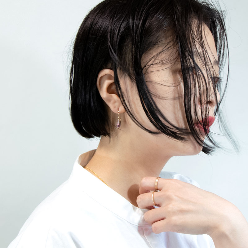 原石 フック ピアス 天然石 ゴールドフィルド シンプル カジュアル amb-gf-ps83 Amer Bijoux |  | 09