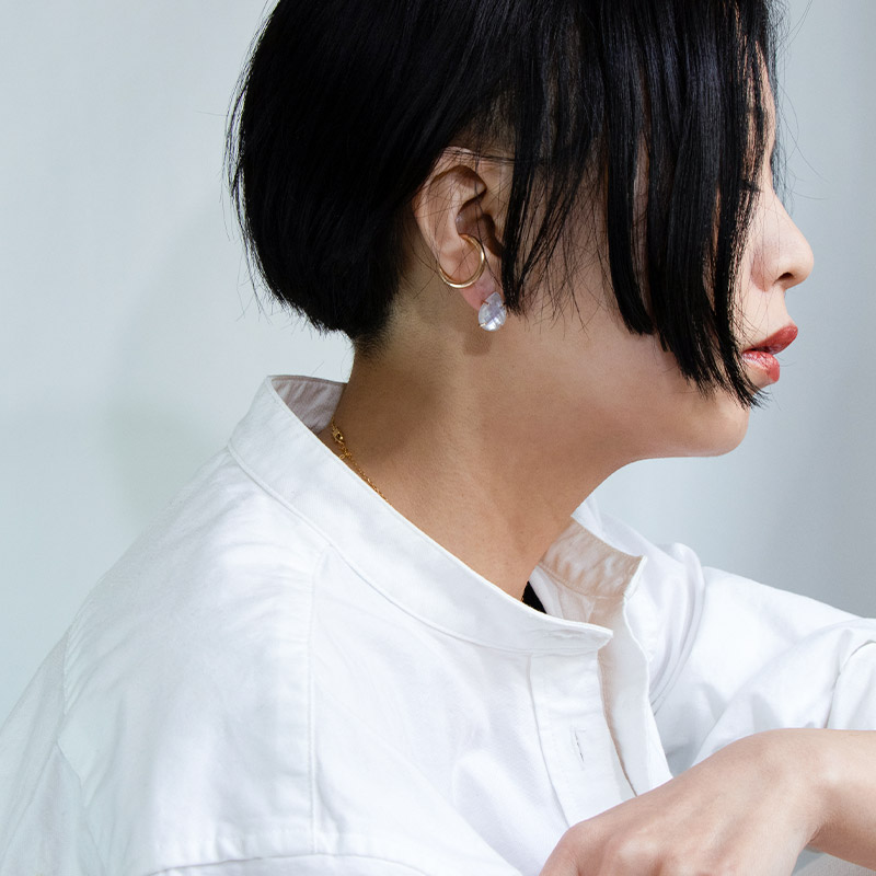 白蝶貝 黒蝶貝 鷹目石 天然石 ブルータイガーアイ 水晶 ピアス ゴールドフィルド ダブレット amb-gf-ps99 Amer Bijoux |  | 12