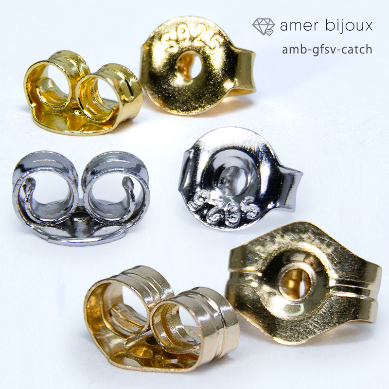 ピアスキャッチゴールドフィルドシルバー２個amb-gfsv-catchAmerBijoux