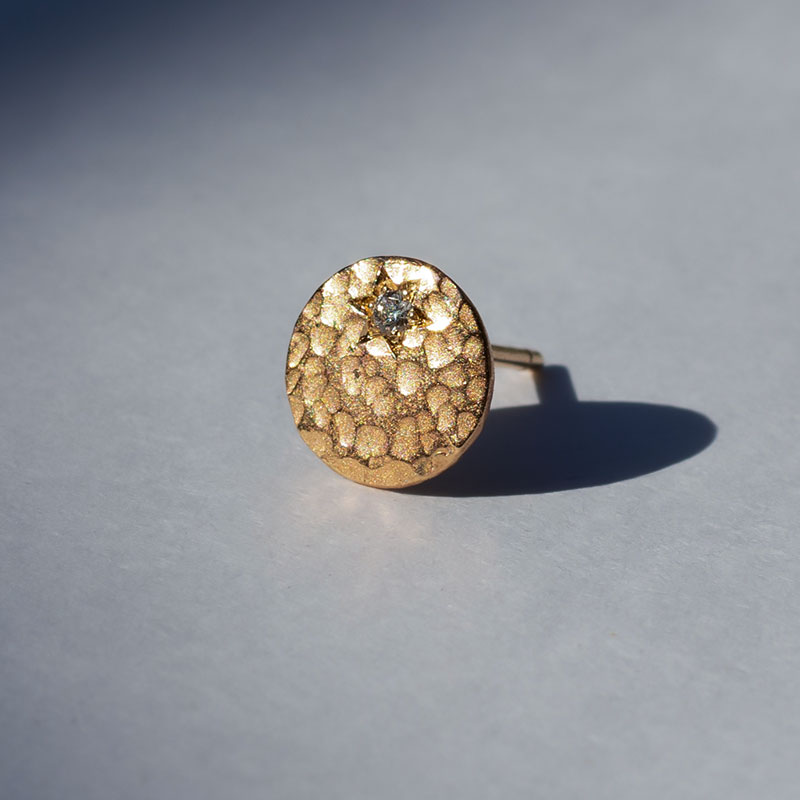 14金 ダイヤモンド ピアス 14K レディース メンズ シンプル アンティーク加工 amb-k14-p04 Amer Bijoux |  | 02