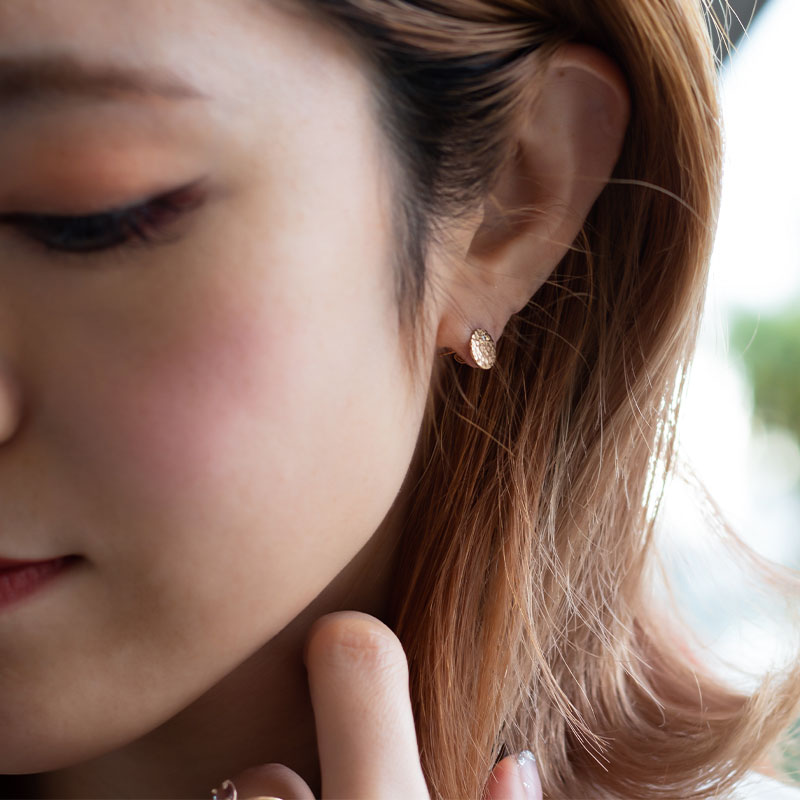 14金 ダイヤモンド ピアス 14K レディース メンズ シンプル アンティーク加工 amb-k14-p04 Amer Bijoux |  | 09