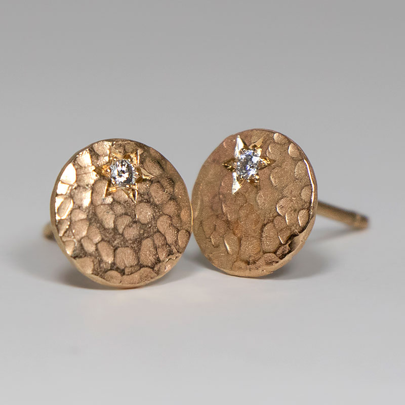 14金 ダイヤモンド ピアス 14K レディース メンズ シンプル アンティーク加工 amb-k14-p04 Amer Bijoux |  | 12