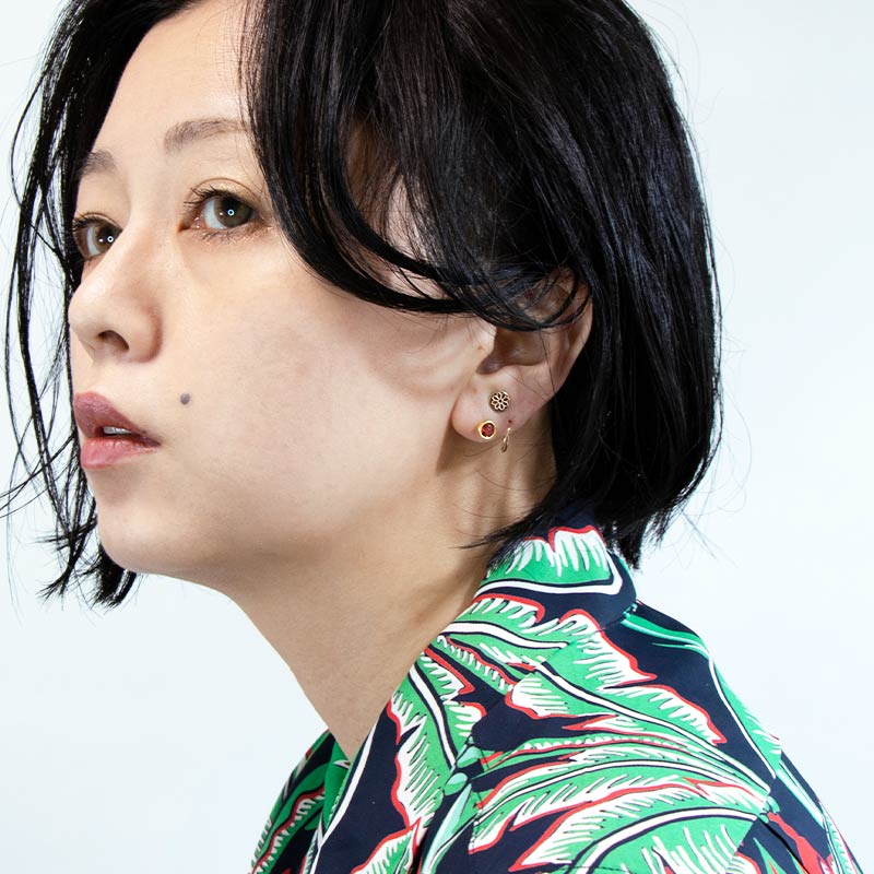 ピアス チタン 天然石 さり気ない スタッド ラピスラズリ ターコイズ ガーネット amb-tit-ps04 Amer Bijoux |  | 06